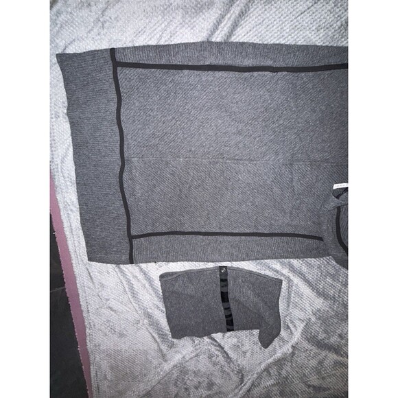 Lululemon On Repeat Dress Size 6 Dark Gray Black Removable Collar - Picture 14 of 16
